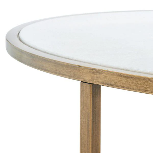Safavieh Brynna Rd Marble Coffee Table - Bronze - Image 4