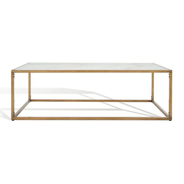 Safavieh Brynna Rect Marble Coffee Table - Bronze - Image 2