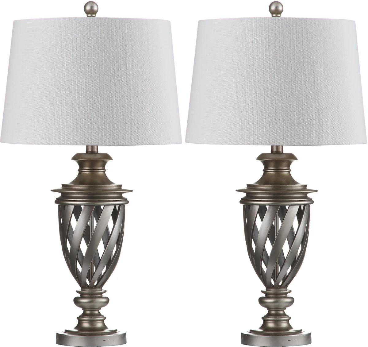 Safavieh Byron 28.5-Inch H Urn Table Lamp Set Of 2 - Antique Silver - Image 2