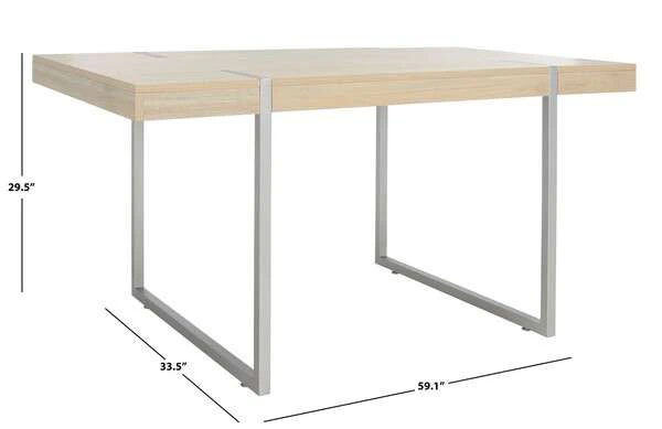 Safavieh Cael Dining Table - Sand With Silver - Image 4