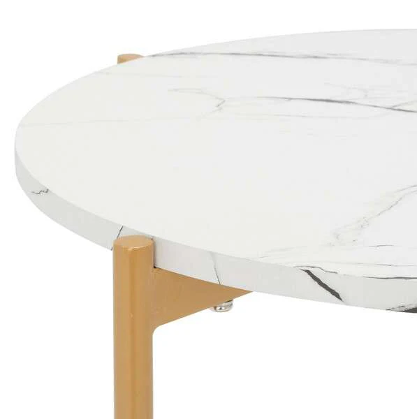 Safavieh Calina Accent Table - Faux White Marble - Image 3