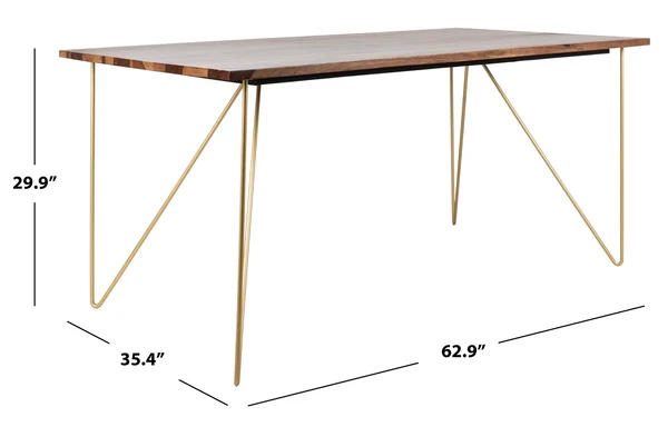 Safavieh Captain Wood Dining Table - Walnut - Image 3