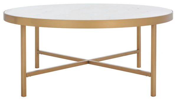 Safavieh Caralyn Rd Marble Coffee Table - White - Image 2