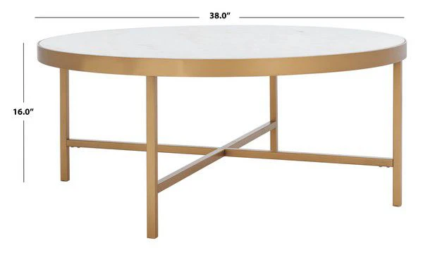 Safavieh Caralyn Rd Marble Coffee Table - White - Image 3