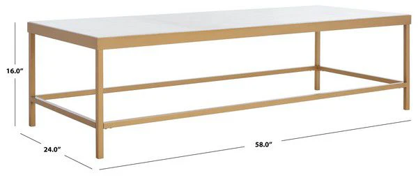 Safavieh Caralyn Rect Marble Coffee Tab - White - Image 3