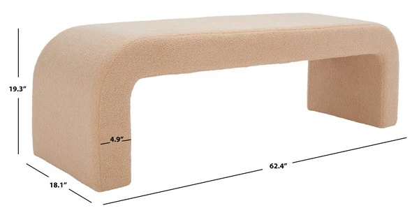 Safavieh Caralynn Upholstered Bench - Tan - Image 4