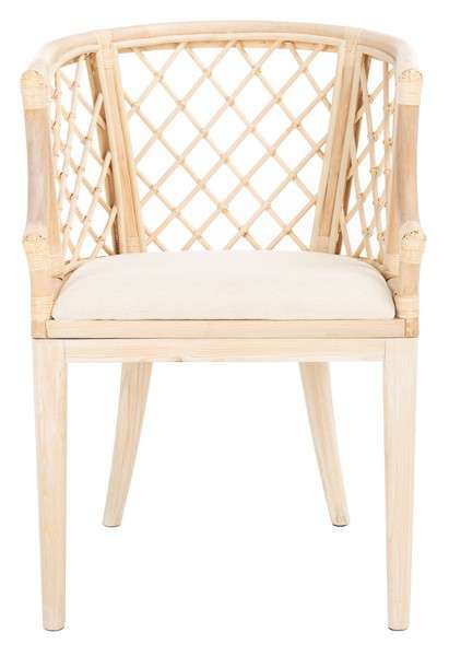 Safavieh Carlotta Arm Chair - Natural White Wash - Image 3