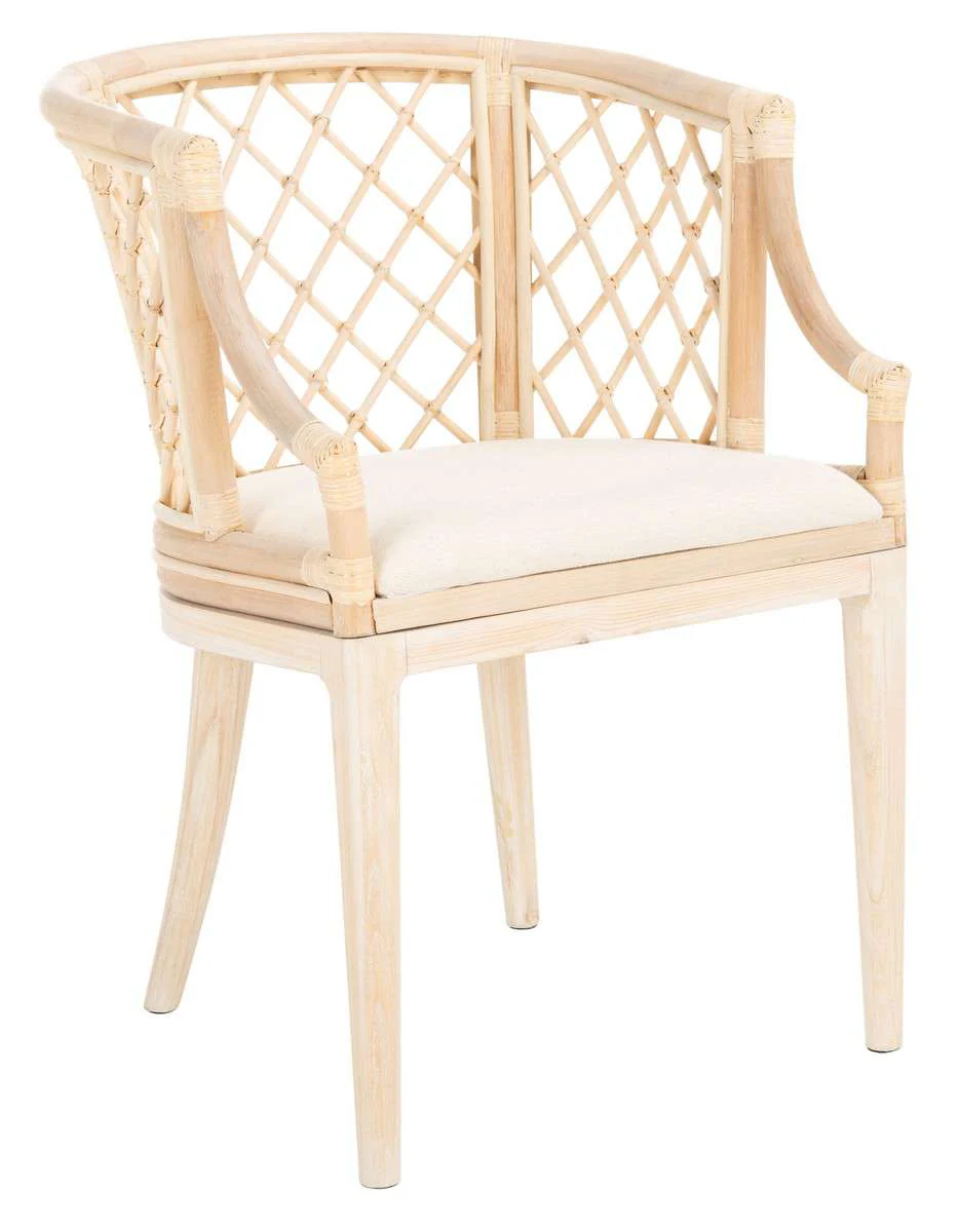 Safavieh Carlotta Arm Chair - Natural White Wash - Image 4