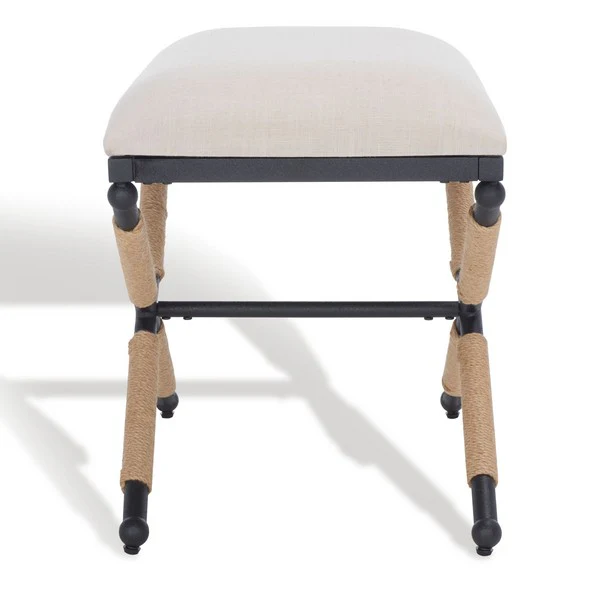 Safavieh Carmelo Hemp Wrapped Ottoman - Beige - Image 2