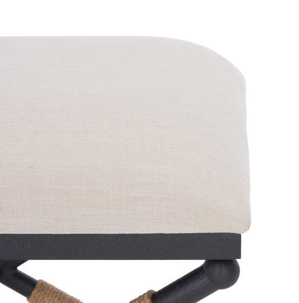 Safavieh Carmelo Hemp Wrapped Ottoman - Beige - Image 4
