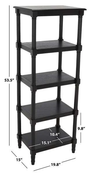 Safavieh Cassie 5 Shelf Bookcase - Black - Image 3