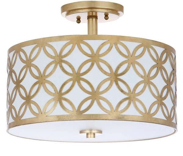 Safavieh Cecily Leaf Trellis 3 Light 15-Inch Dia Gold Flush Mount - Gold - Image 2