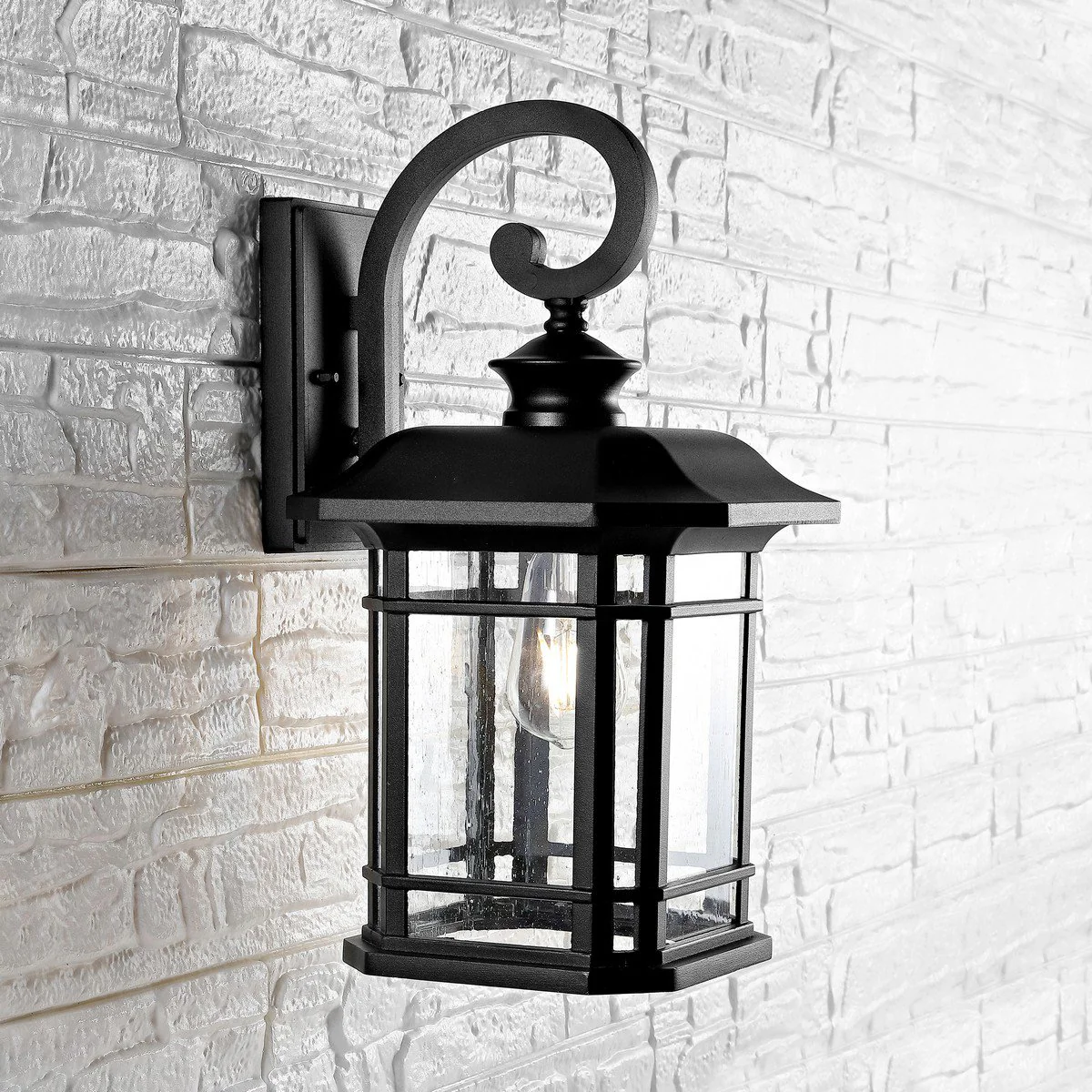 Safavieh Cendra Outdoor Wall Lantern - Black - Image 3