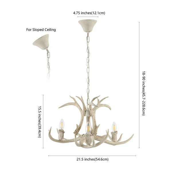 Safavieh Cenwyn Chandelier - Antique White - Image 3