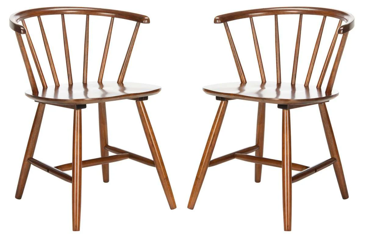 Safavieh Ceres Dining Chair Set Of 2 - Walnut - Image 2