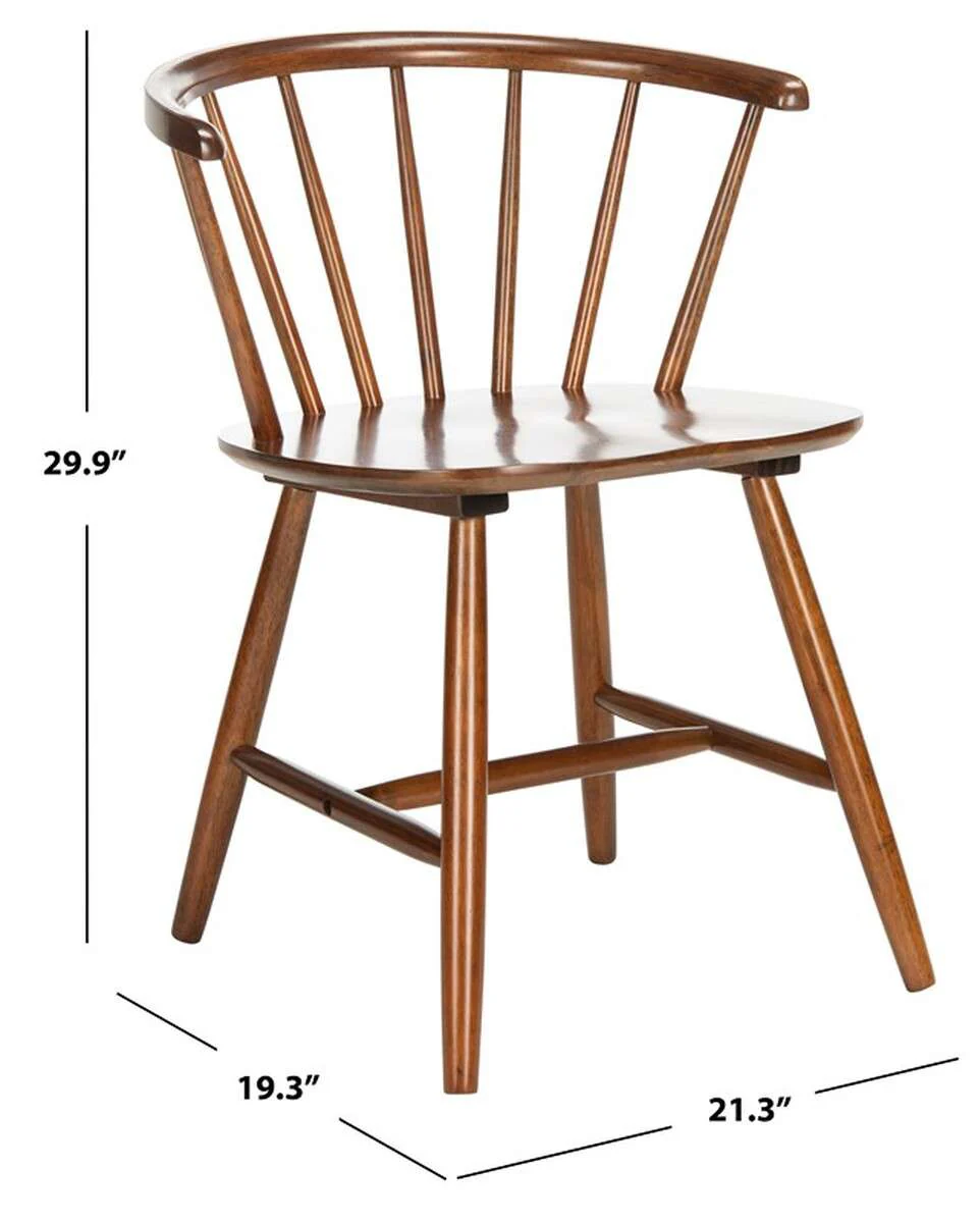 Safavieh Ceres Dining Chair Set Of 2 - Walnut - Image 3