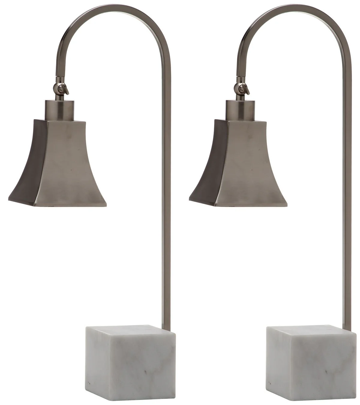Safavieh Charley 26-Inch H Desk Lamp Set Of 2 - Nickel - Image 2
