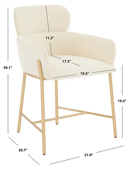 Safavieh Charlize Velvet Dining Chair - Ivory - Image 5