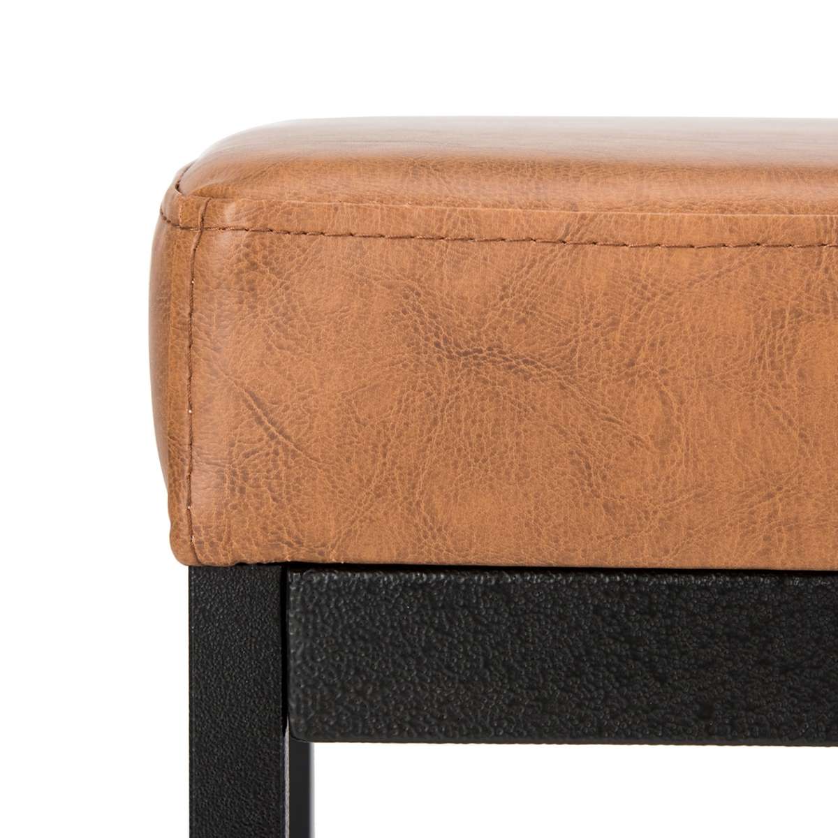 Safavieh Chase Faux Leather Bench - Brown Pu - Image 3