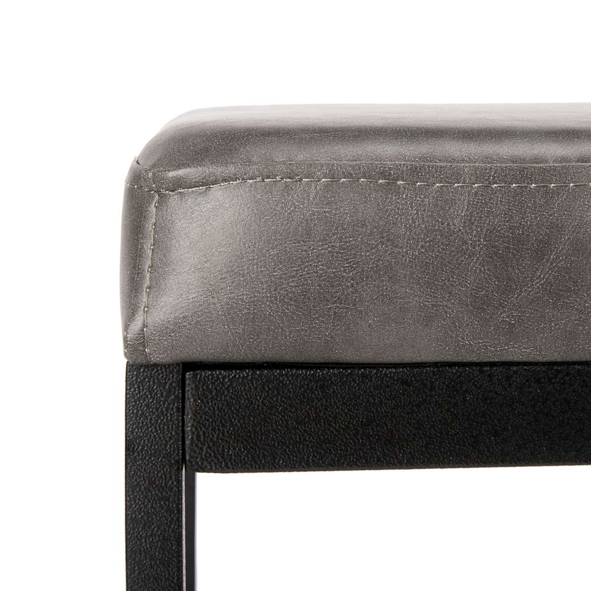 Safavieh Chase Faux Leather Bench - Gray Pu - Image 3