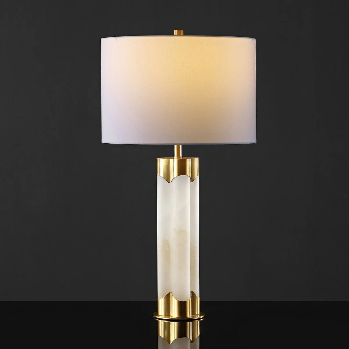 Safavieh Chavez Alabaster Table Lamp - White and Gold - Image 2