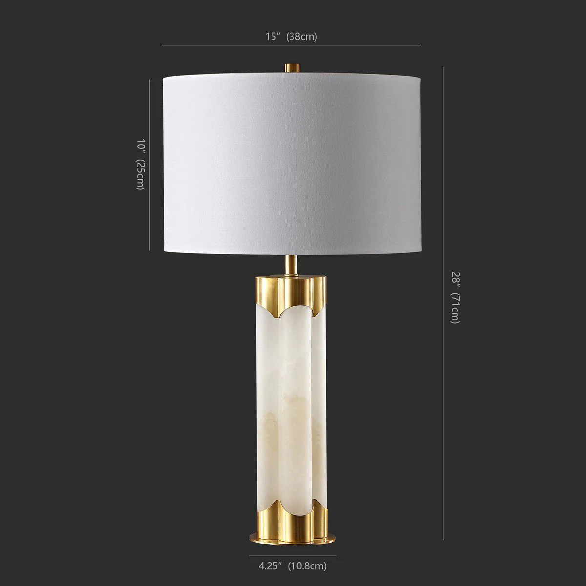 Safavieh Chavez Alabaster Table Lamp - White and Gold - Image 3