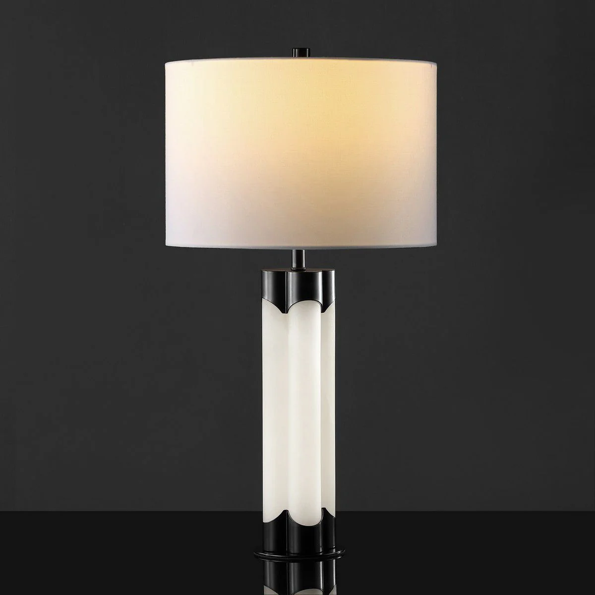 Safavieh Chavez Alabaster Table Lamp - White and Black - Image 2