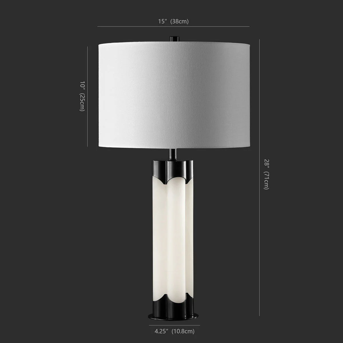 Safavieh Chavez Alabaster Table Lamp - White and Black - Image 3