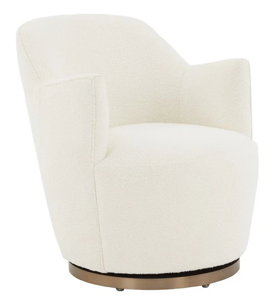 Safavieh Christian Swivel Accent Chair - Ivory - Image 4