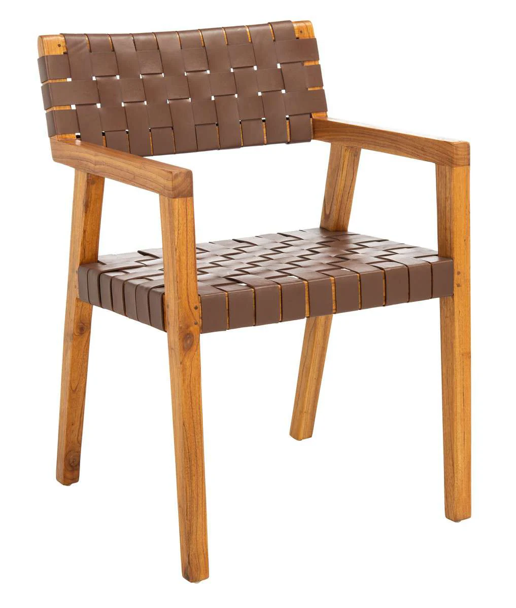 Safavieh Cire Leather Dining Chair - Cognac - Image 2