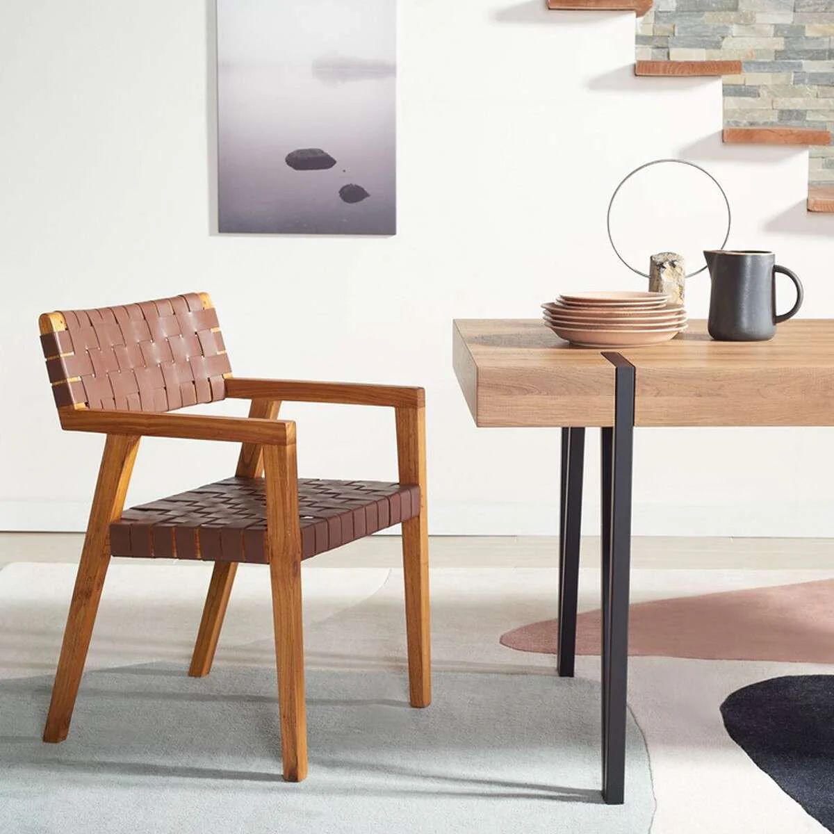 Safavieh Cire Leather Dining Chair - Cognac - Image 3