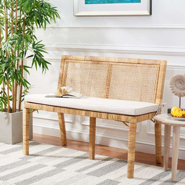 Safavieh Civility Antique Webbing Sofa Bench - Natural - Image 4