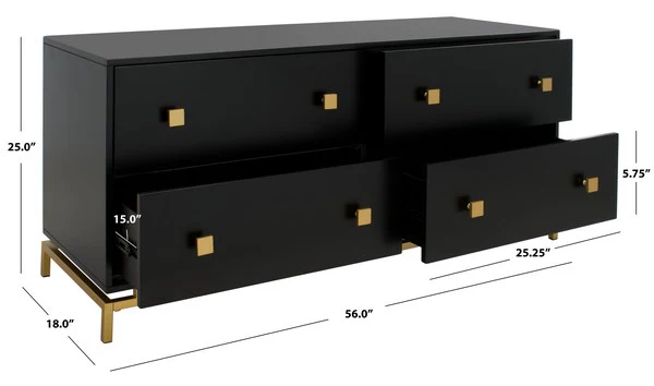Safavieh Claudette 4 Drawer Dresser - Black - Image 3