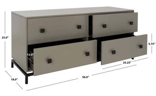 Safavieh Claudette 4 Drawer Dresser - Taupe - Image 3