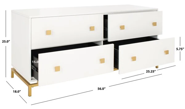 Safavieh Claudette 4 Drawer Dresser - White - Image 3