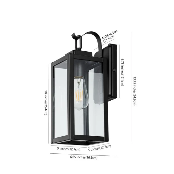Safavieh Clemens Outdoor Wall Sconce Set Of 2 - Matte Black - Image 3