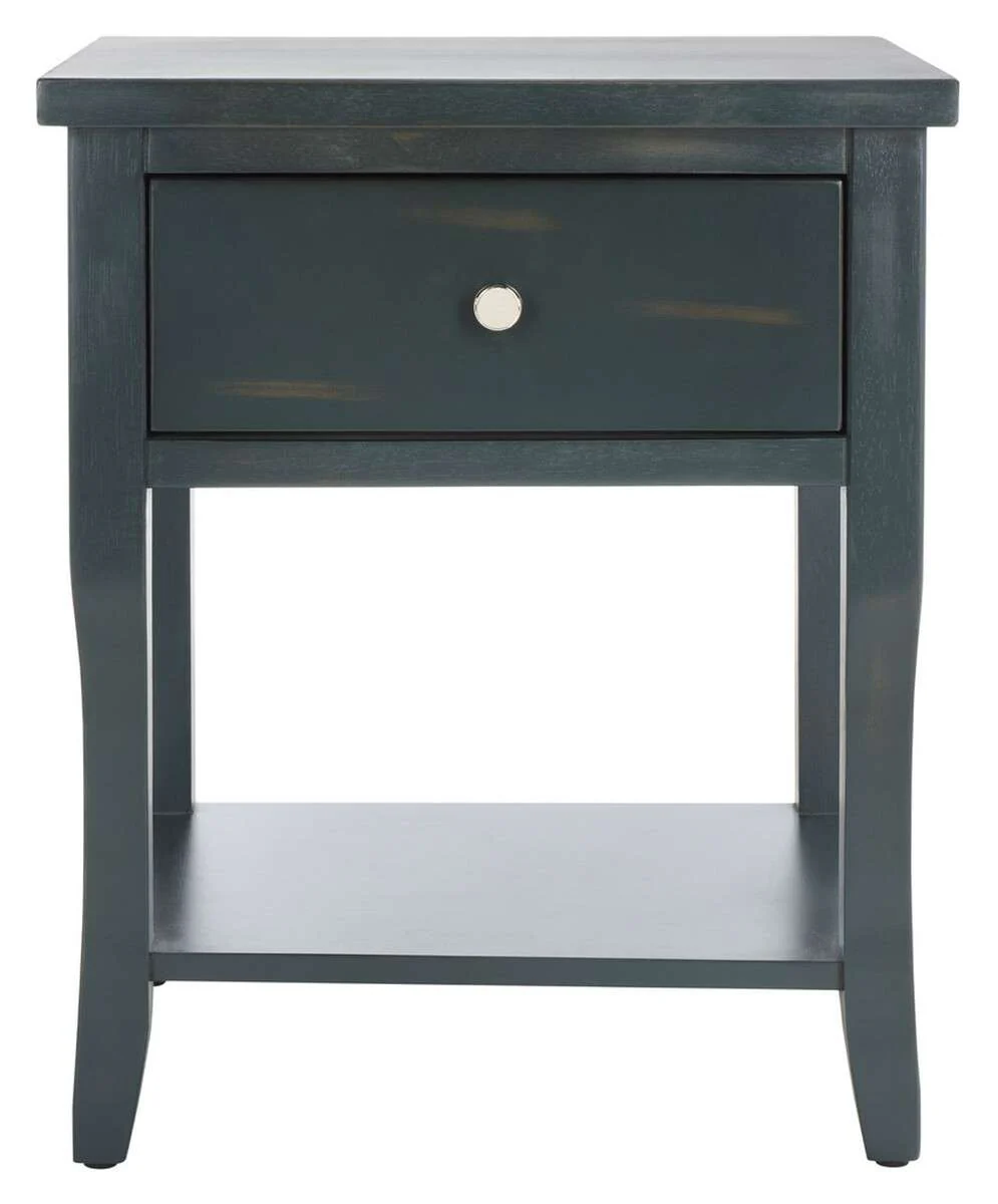 Safavieh Coby Nightstand With Storage Drawer - Dark Teal - Image 2
