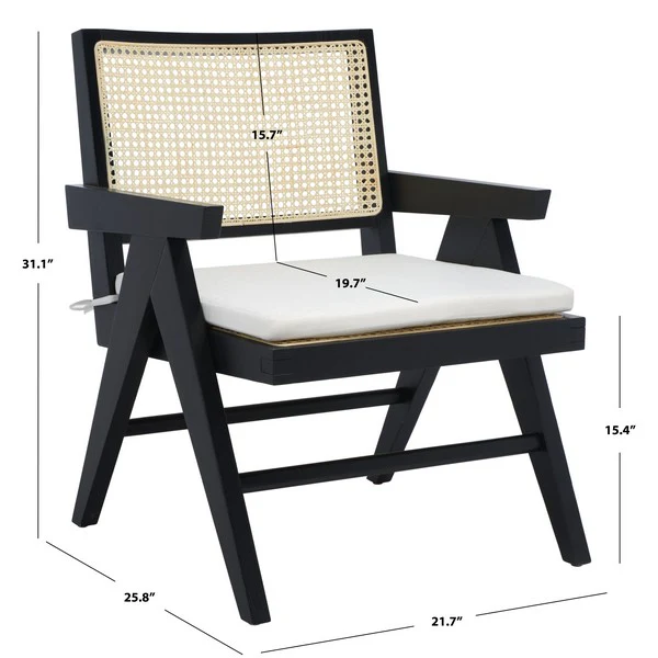 Safavieh Colette Rattan Accent Chair - Black - Image 3