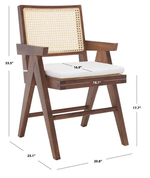 Safavieh Colette Rattan Armchair - Walnut - Image 3