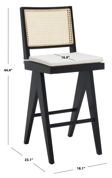 Safavieh Colette Rattan Barstool - Black - Image 3