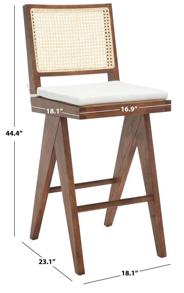 Safavieh Colette Rattan Barstool - Walnut - Image 4