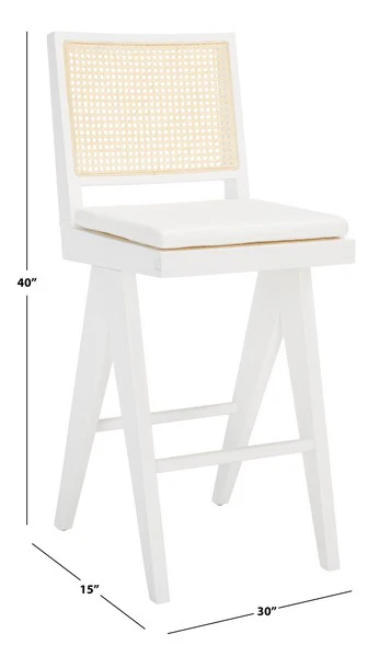 Safavieh Colette Rattan Barstool - White - Image 2