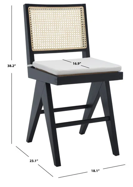 Safavieh Colette Rattan Counter Stool - Black - Image 3