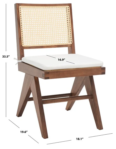 Safavieh Colette Rattan Dining Chair Set Of 2 - Walnut - Image 3