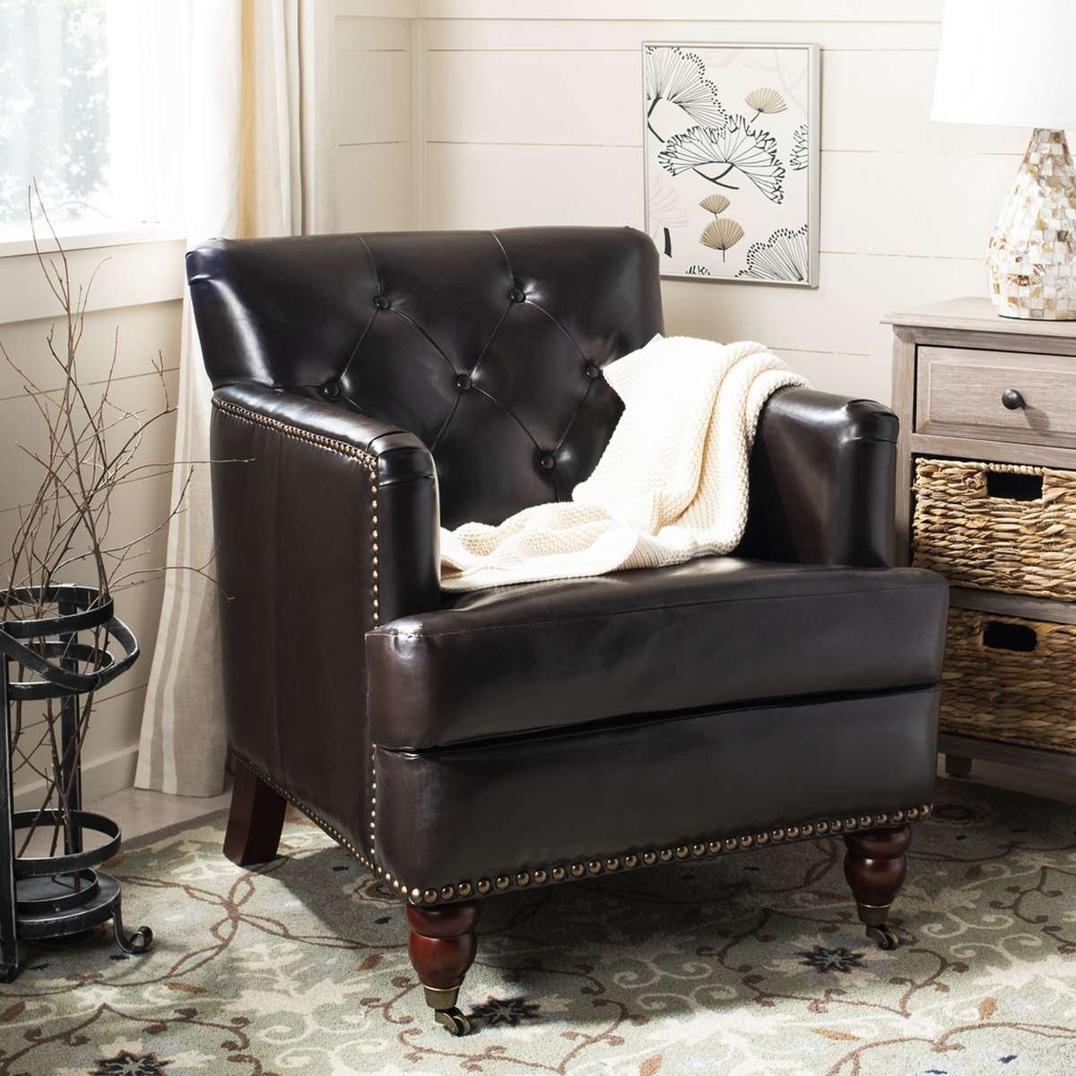 Safavieh Colin Tufted Club Chair - Brown - Image 4