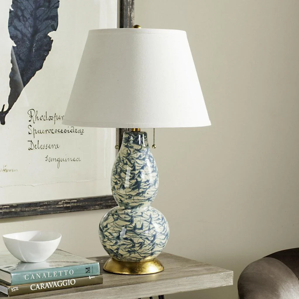 Safavieh Color Swirls 28-Inch H Glass Table Lamp - Light Blue - Image 2