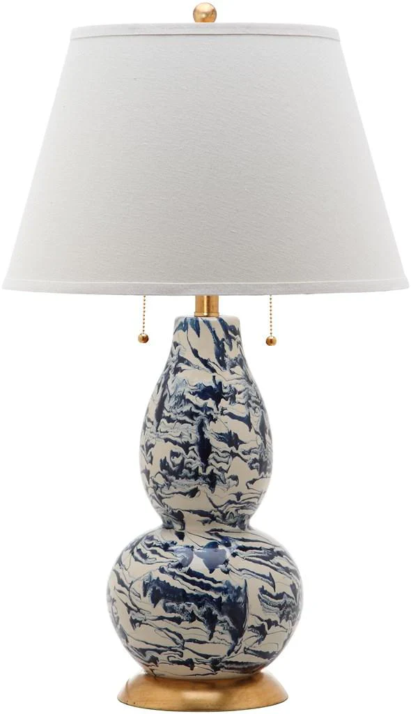 Safavieh Color Swirls 28-Inch H Glass Table Lamp - Navy - Image 2