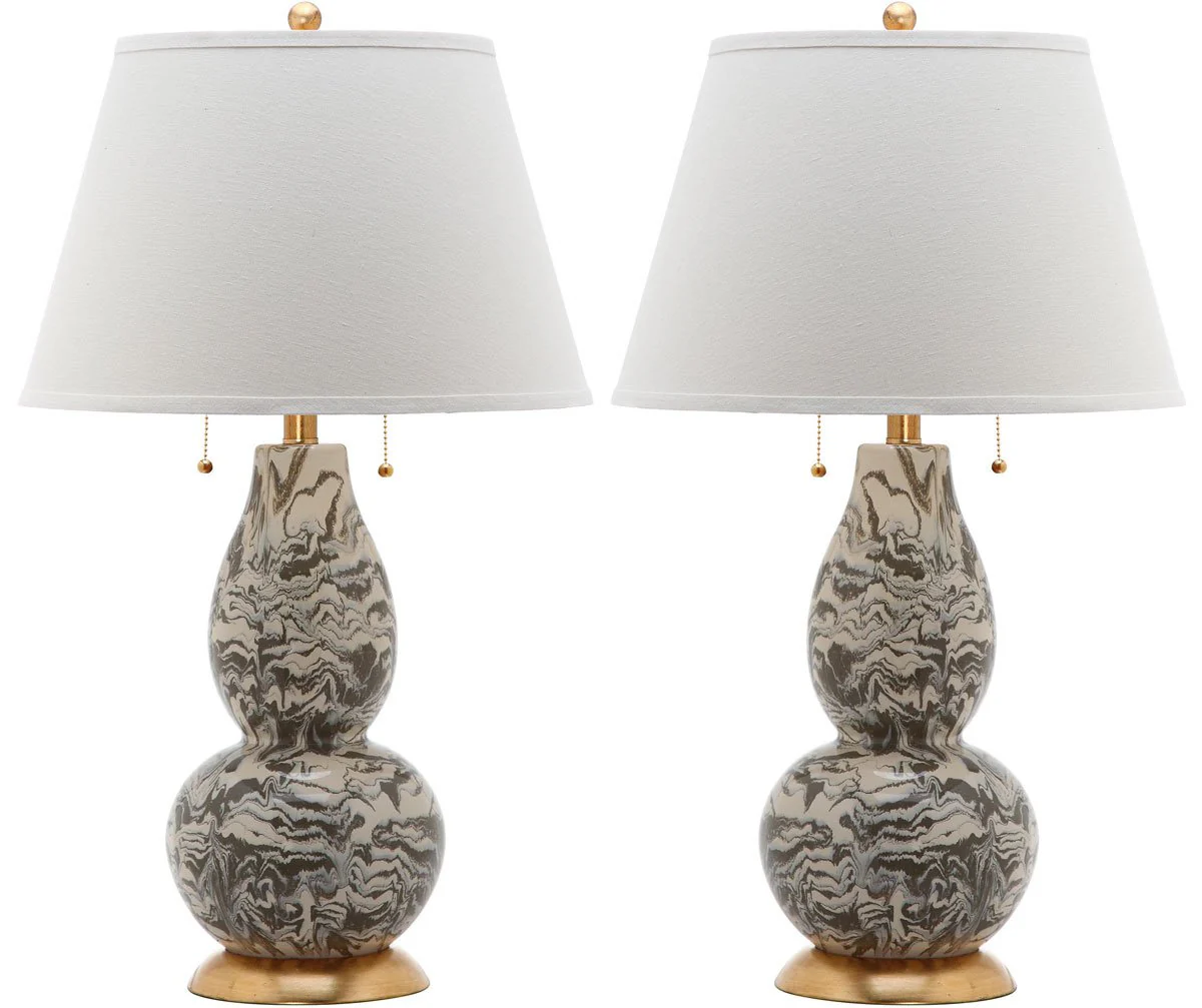 Safavieh Color Swirls 28-Inch H Glass Table Lamp Set Of 2 - Gery - Image 2