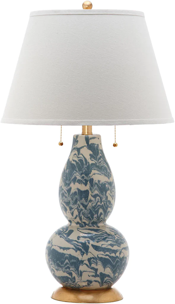 Safavieh Color Swirls 28-Inch H Glass Table Lamp Set Of 2 - Light Blue - Image 3
