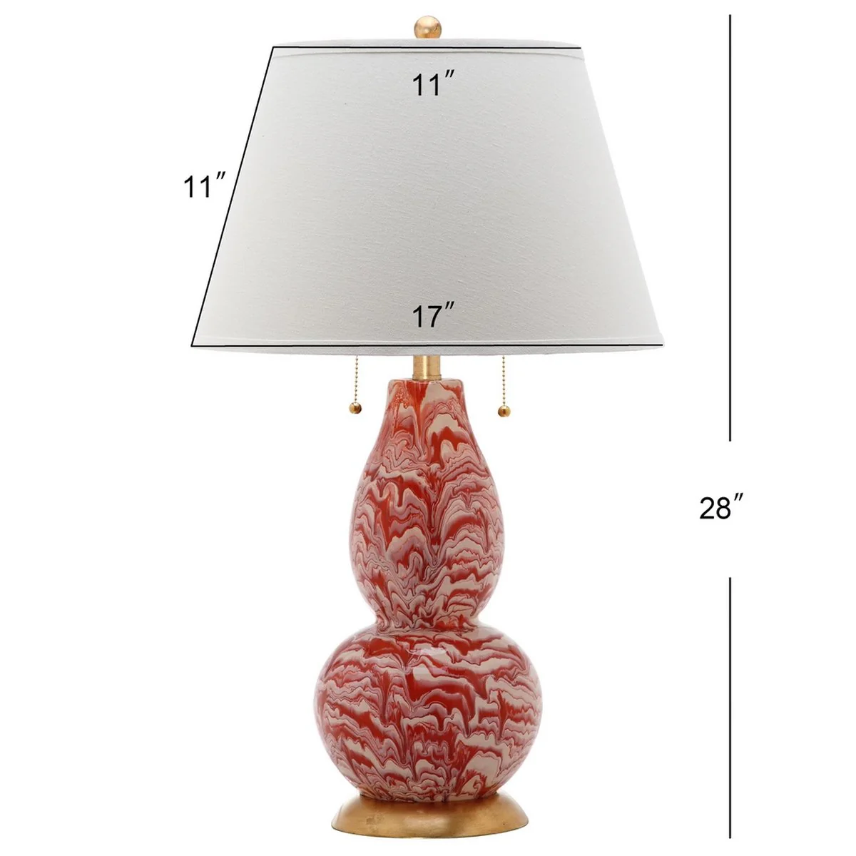 Safavieh Color Swirls 28-Inch H Glass Table Lamp Set Of 2 - Orange - Image 2